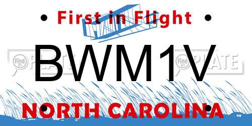 BWM1V North Carolina License Plate