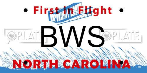 BWS North Carolina License Plate