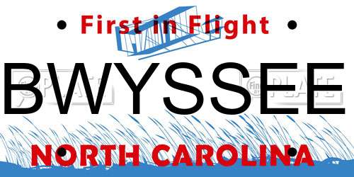 BWYSSEE North Carolina License Plate