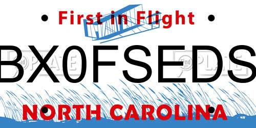 BX0FSEDS North Carolina License Plate