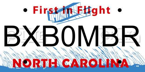 BXB0MBR North Carolina License Plate