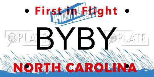 BYBY North Carolina License Plate