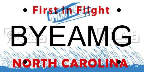 BYEAMG North Carolina License Plate