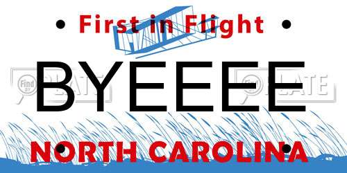BYEEEE North Carolina License Plate