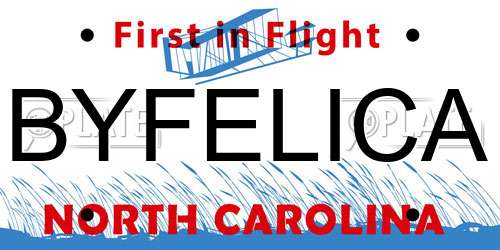 BYFELICA North Carolina License Plate
