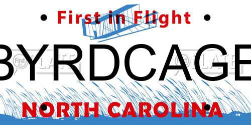 BYRDCAGE North Carolina License Plate