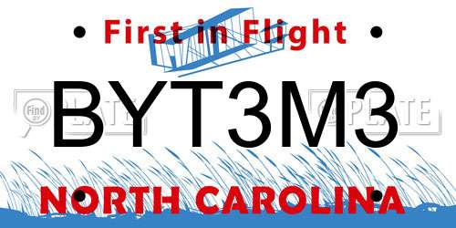 BYT3M3 North Carolina License Plate