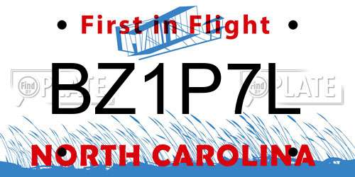 BZ1P7L North Carolina License Plate