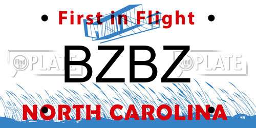 BZBZ North Carolina License Plate