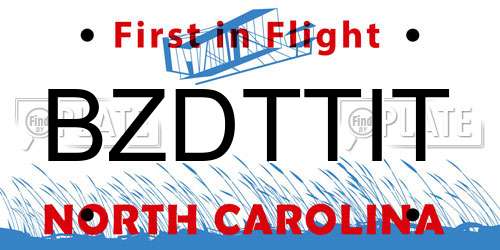 BZDTTIT North Carolina License Plate
