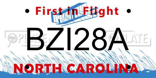 BZI28A North Carolina License Plate