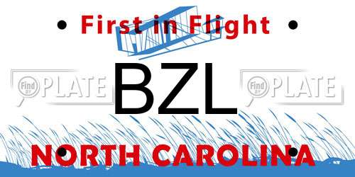 BZL North Carolina License Plate