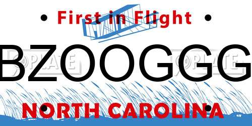 BZOOGGG North Carolina License Plate