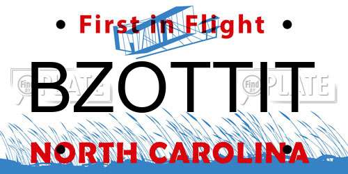 BZOTTIT North Carolina License Plate