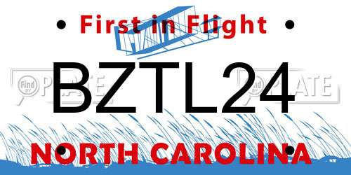 BZTL24 North Carolina License Plate
