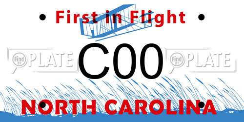 C00 North Carolina License Plate