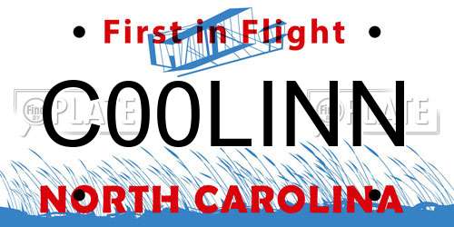 C00LINN North Carolina License Plate