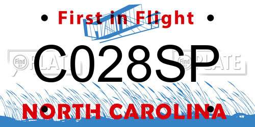 C028SP North Carolina License Plate