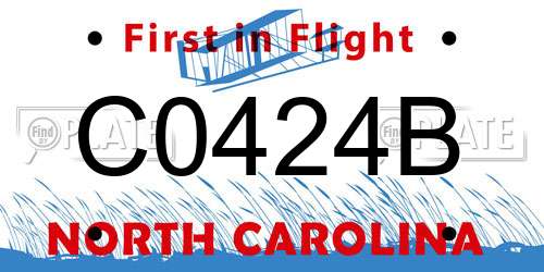 C0424B North Carolina License Plate