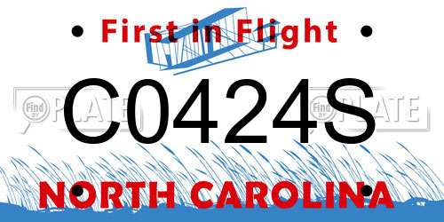 C0424S North Carolina License Plate