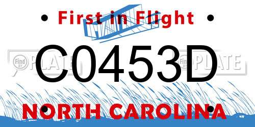 C0453D North Carolina License Plate