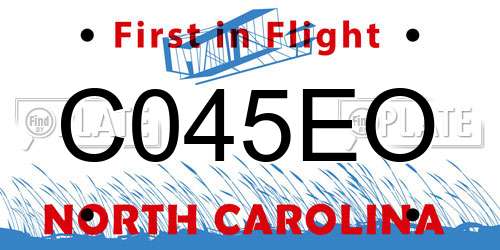 C045EO North Carolina License Plate
