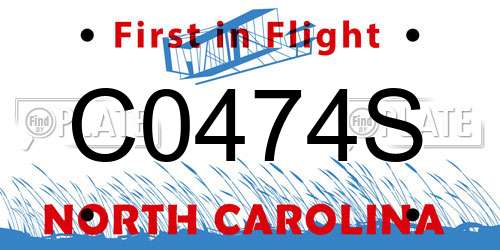 C0474S North Carolina License Plate