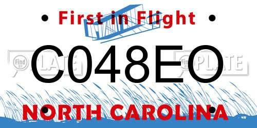 C048EO North Carolina License Plate