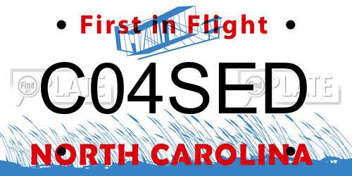 C04SED North Carolina License Plate