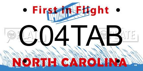 C04TAB North Carolina License Plate