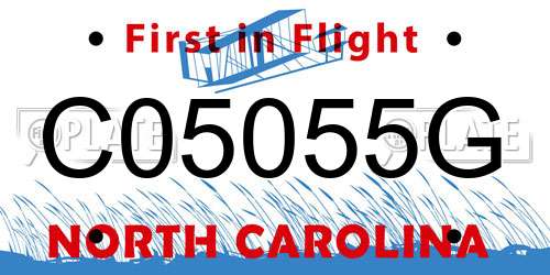 C05055G North Carolina License Plate