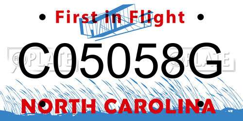 C05058G North Carolina License Plate