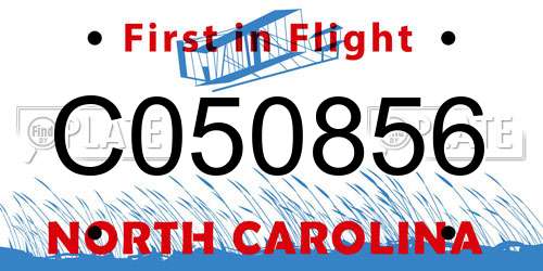 C050856 North Carolina License Plate