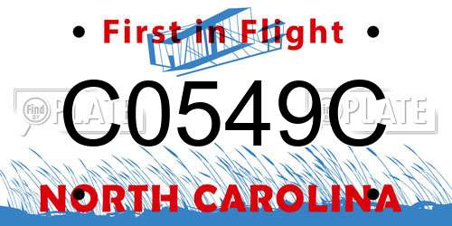 C0549C North Carolina License Plate