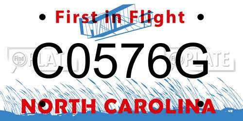 C0576G North Carolina License Plate