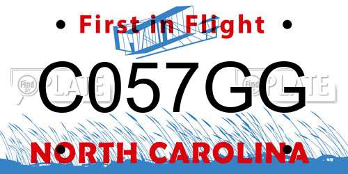 C057GG North Carolina License Plate