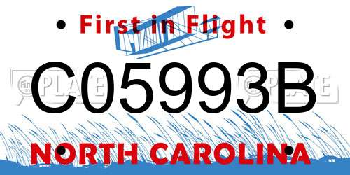 C05993B North Carolina License Plate