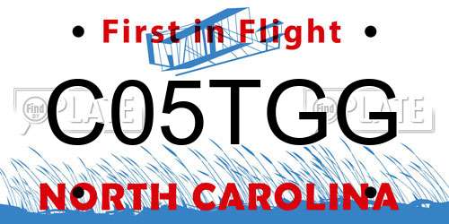 C05TGG North Carolina License Plate