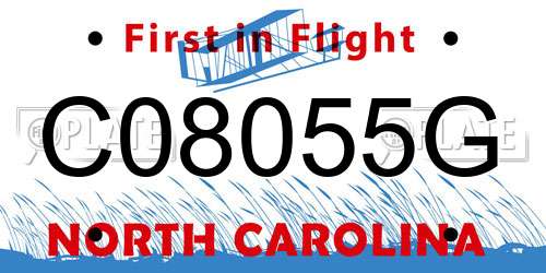 C08055G North Carolina License Plate