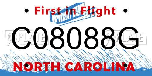 C08088G North Carolina License Plate