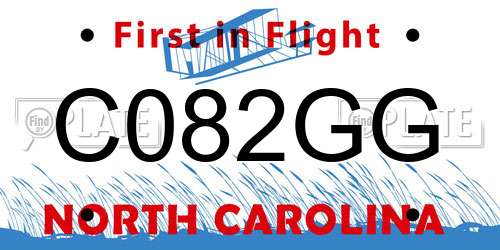 C082GG North Carolina License Plate