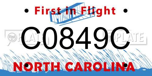 C0849C North Carolina License Plate