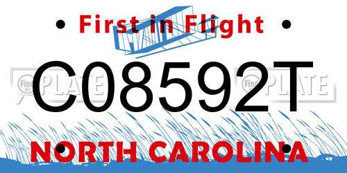 C08592T North Carolina License Plate