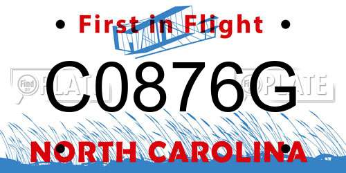 C0876G North Carolina License Plate