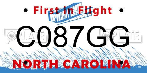 C087GG North Carolina License Plate