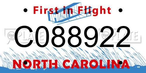 C088922 North Carolina License Plate