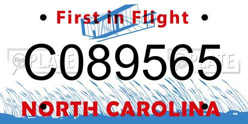 C089565 North Carolina License Plate