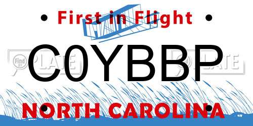 C0YBBP North Carolina License Plate