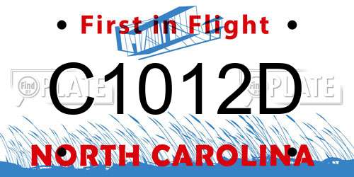 C1012D North Carolina License Plate