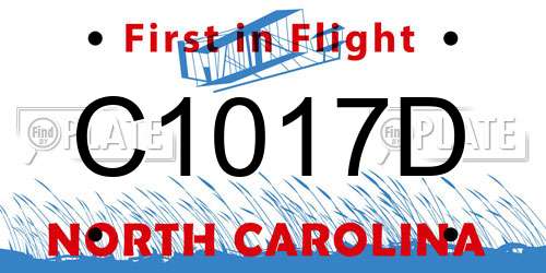 C1017D North Carolina License Plate